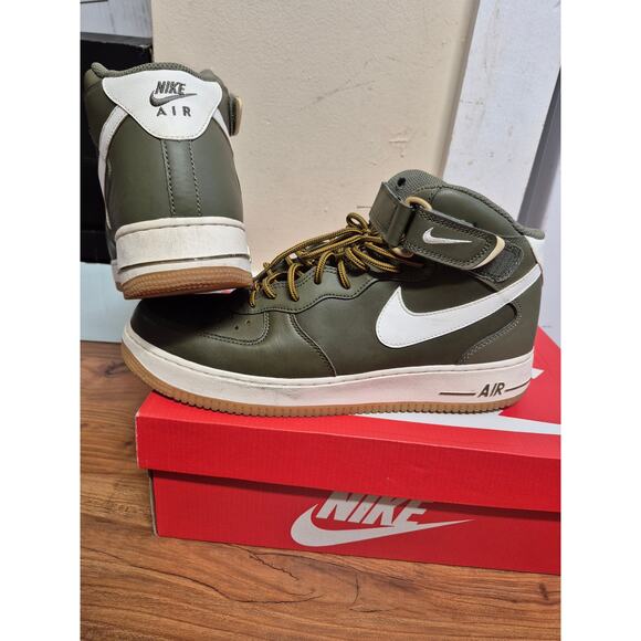 Nike Air Force 1 Mid '07 Medium Olive Green Men’s Size 11.5 Near Vintage Status - Picture 7 of 8